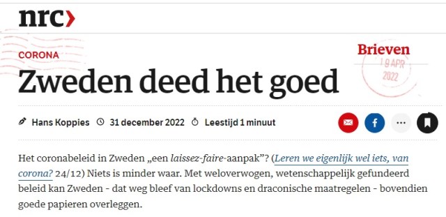 Ingezonden brief NRC: Zweden deed het goed – PEDAGOOGLE